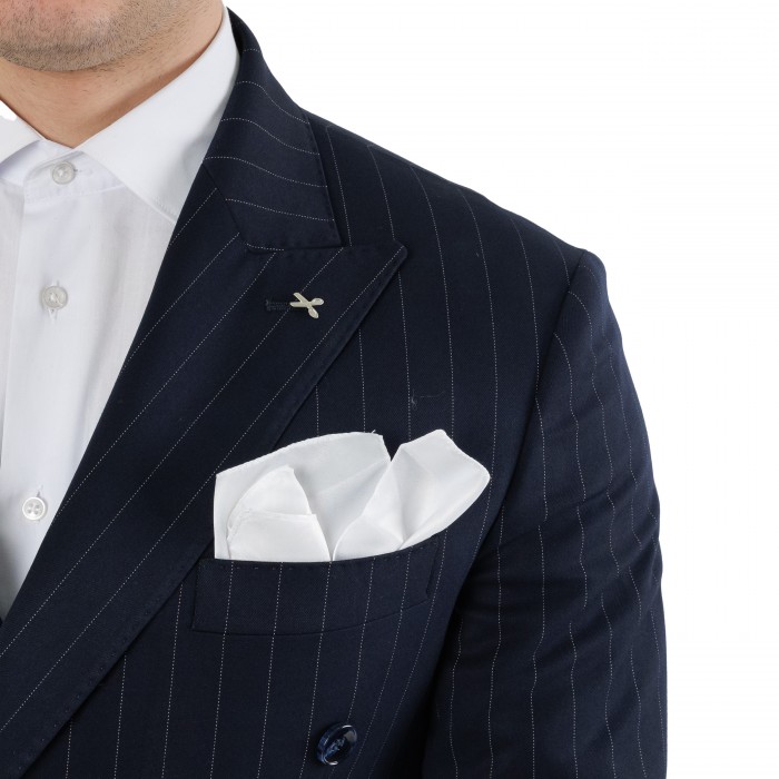 Abito doppio petto gessato blu