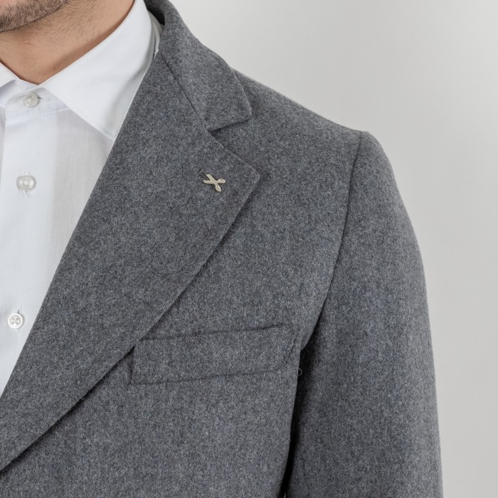 Cappotto in lana e cashmere grigio