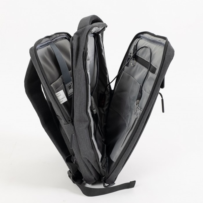 Zaino in tessuto grigio