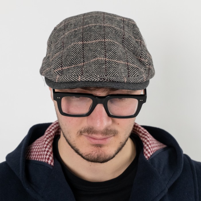 Coppola in cotone spigata marrone