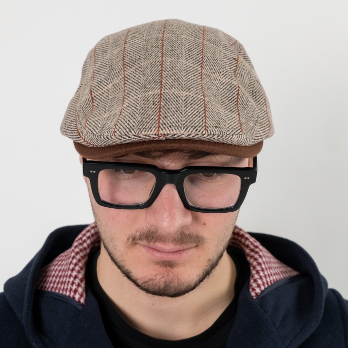 Coppola in cotone spigata cammello