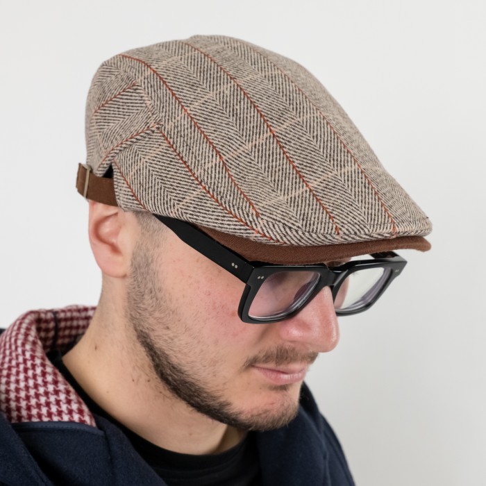 Coppola in cotone spigata cammello