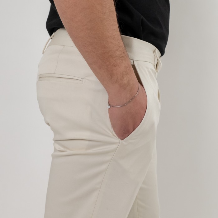 Pantalone in cotone tinta unita...