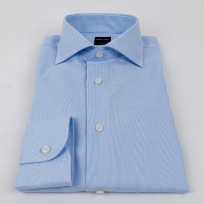 Camicia celeste microfantasia