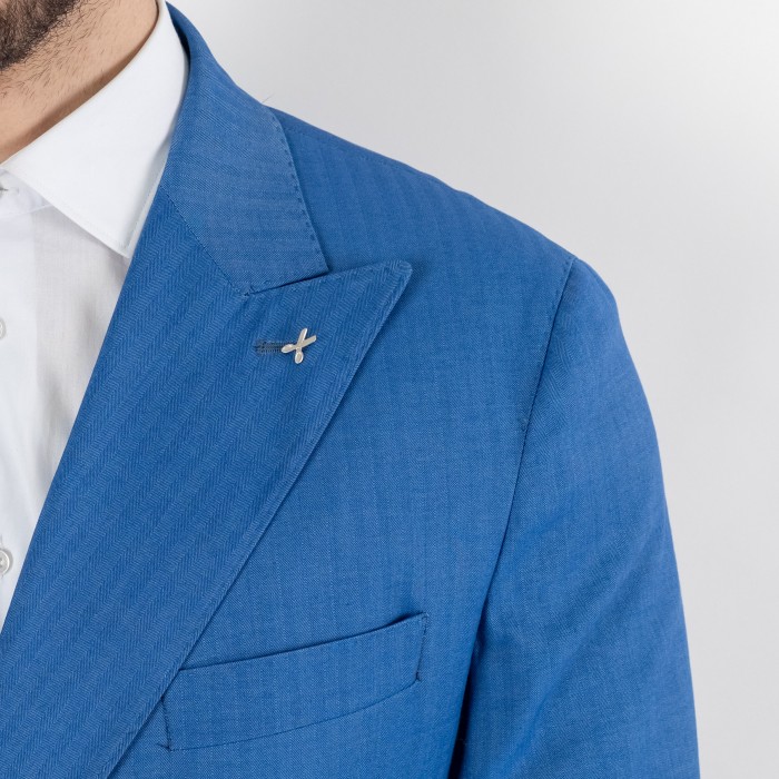 Abito doppio petto - spigato azzurro