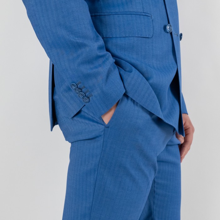 Abito doppio petto - spigato azzurro