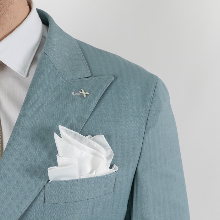 Abito doppio petto - spigato verde acqua