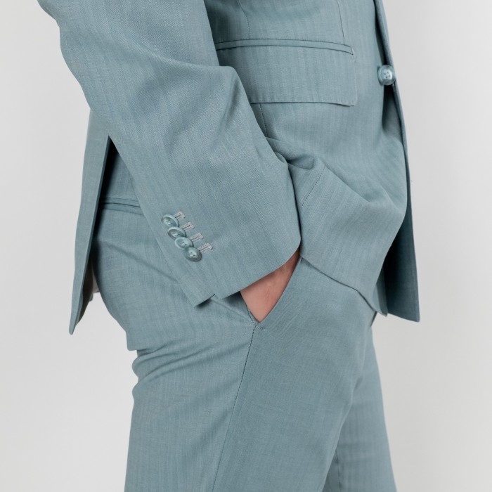 Abito doppio petto - spigato verde acqua