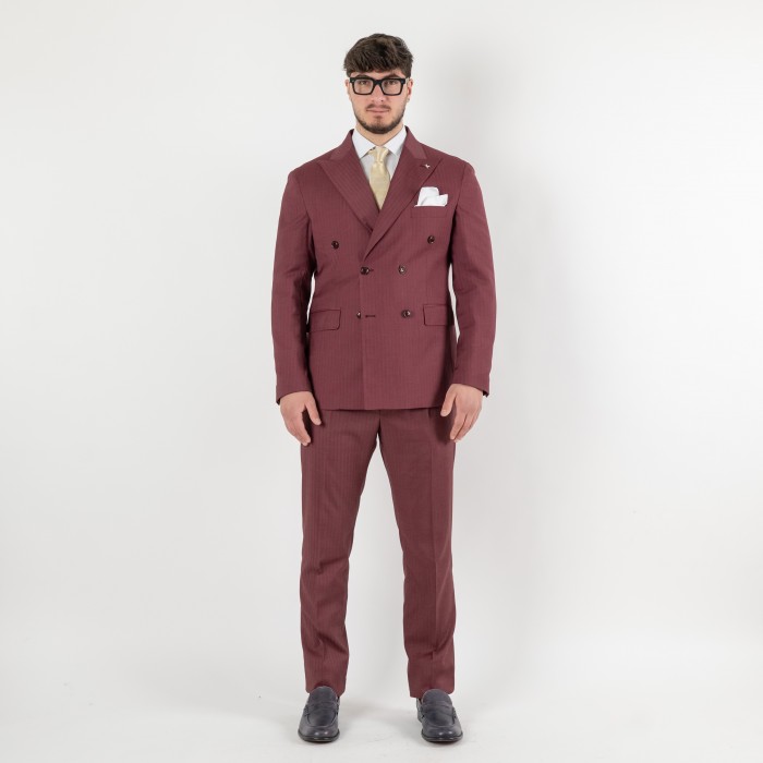 Abito doppio petto - spigato bordeaux