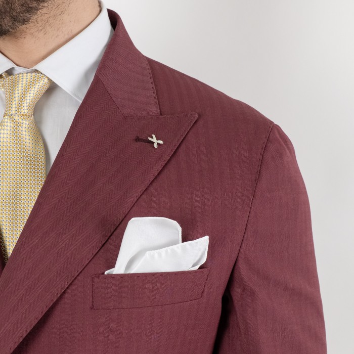 Abito doppio petto - spigato bordeaux