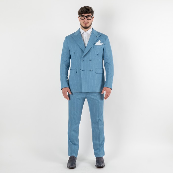 Abito doppio petto a lancia gessato...