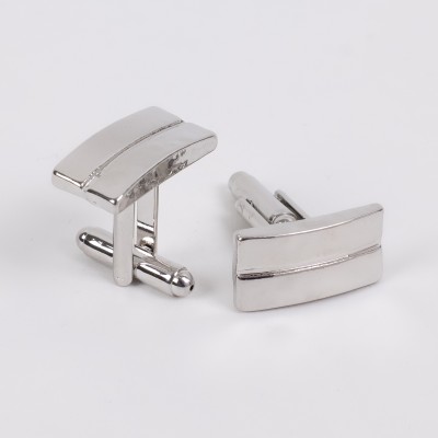 Gemelli argentati rettangolari