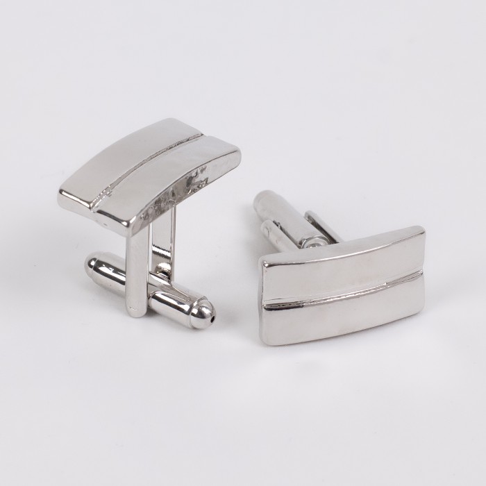 Gemelli argentati rettangolari