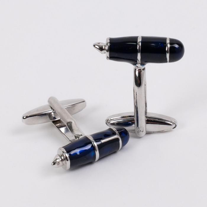 Gemelli blu cilindrici