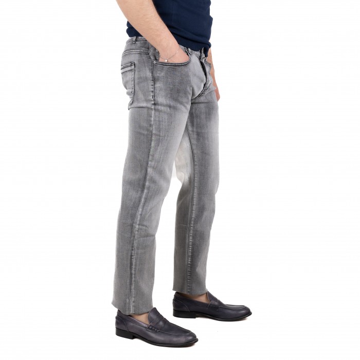 Jeans denim grigio 5 tasche