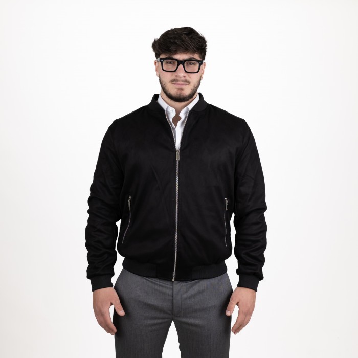 Bomber in alcantara - Nero