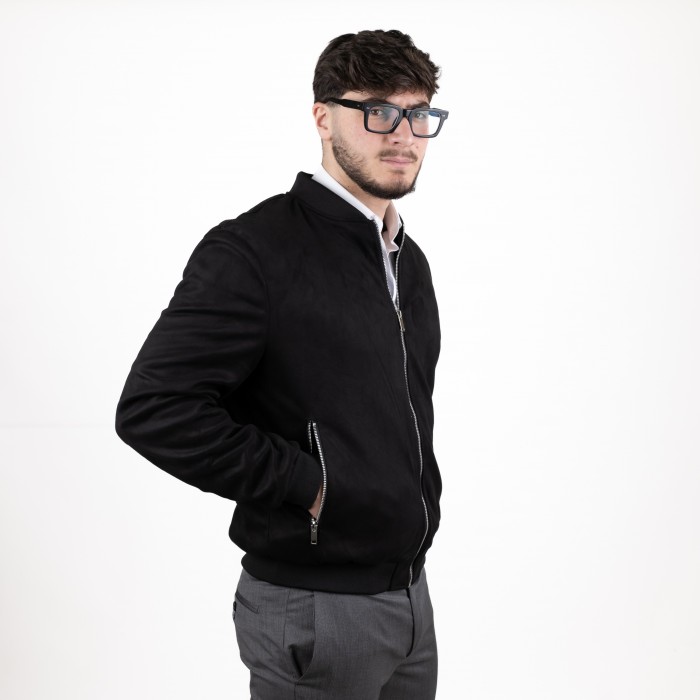 Bomber in alcantara - Nero