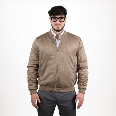 Bomber in alcantara - Beige