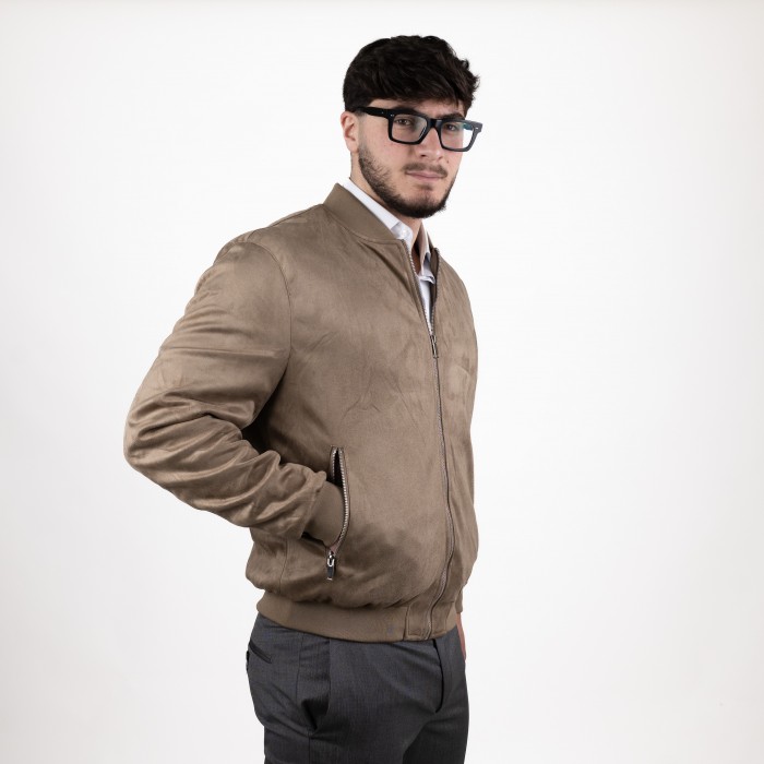 Bomber in alcantara - Beige