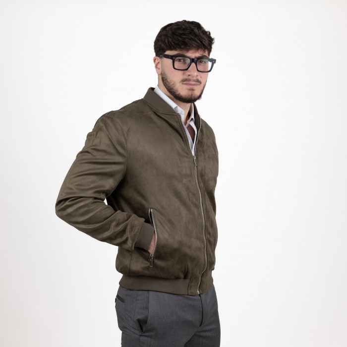 Bomber in alcantara - Verde