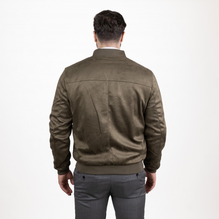 Bomber in alcantara - Verde