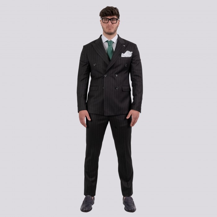 Abito doppio petto gessato grigio