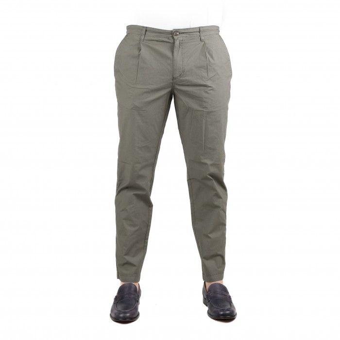 Pantalone elastico una pince - Verde