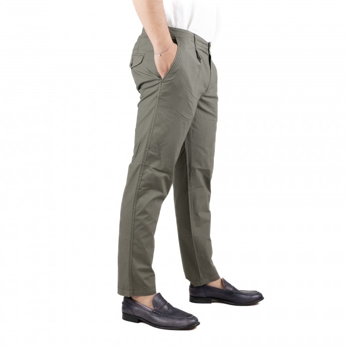 Pantalone elastico una pince - Verde