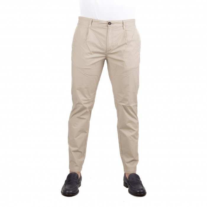 Pantalone elastico una pince - Beige