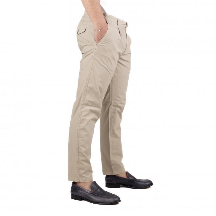 Pantalone elastico una pince - Beige