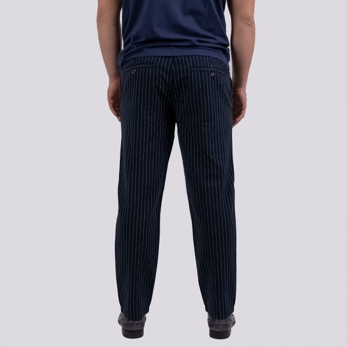 Pantalaccio gessato - Blu