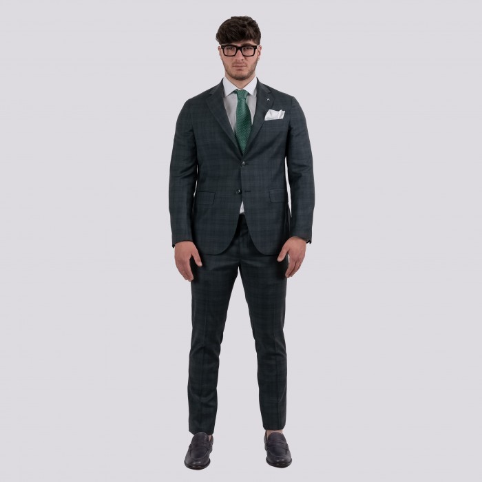 Abito monopetto - check verde