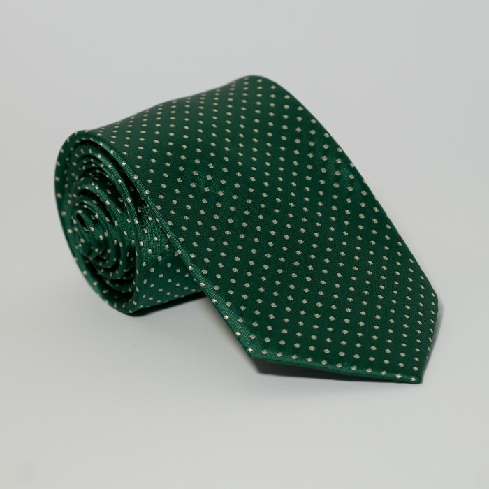 Cravatta verde a pois