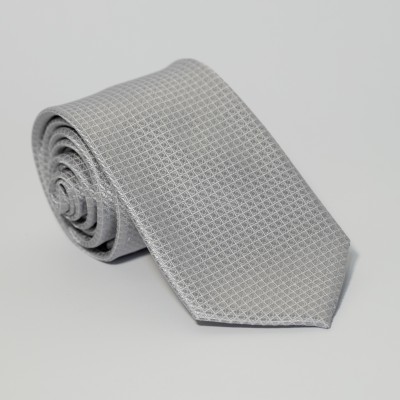 Cravatta microfantasia argento