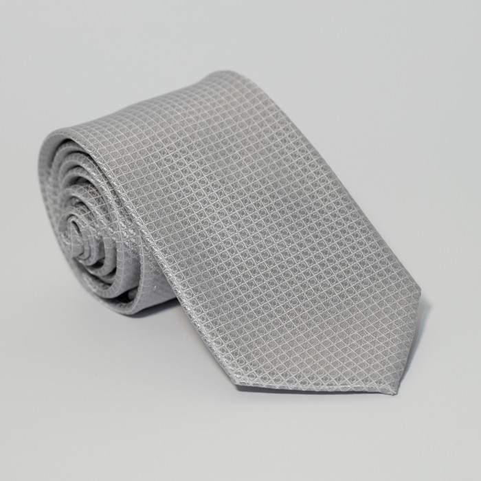 Cravatta microfantasia argento