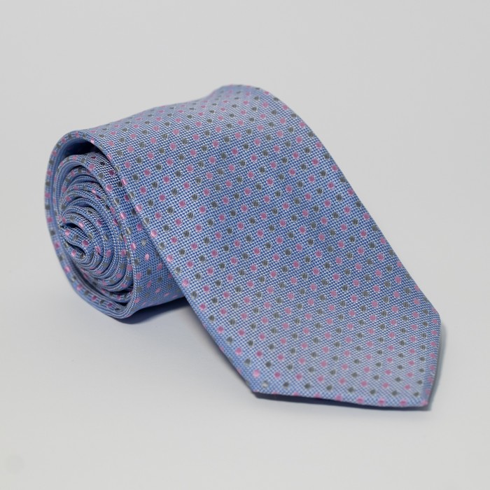 Cravatta a pois celeste