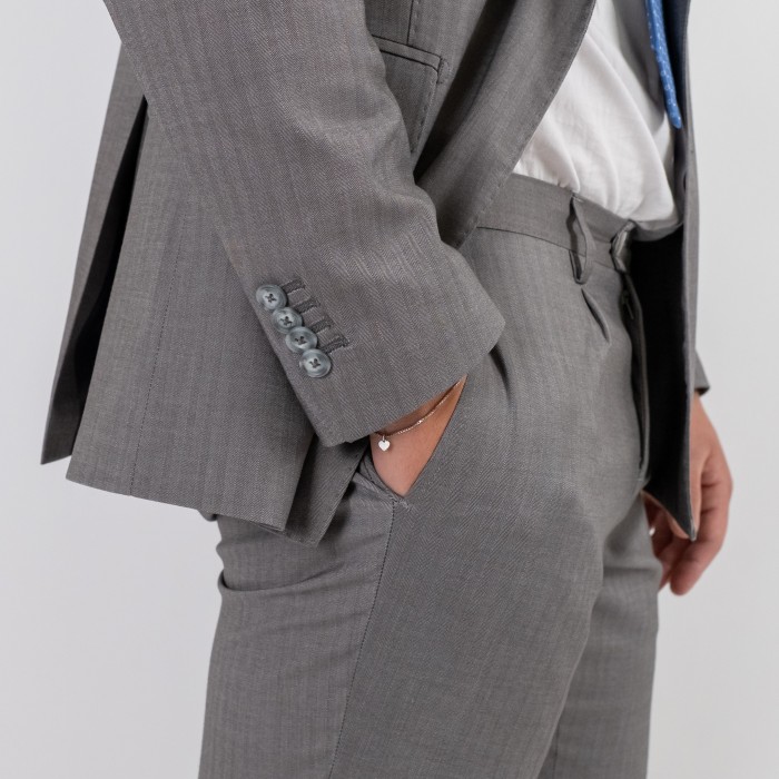 Abito doppio petto - spigato grigio