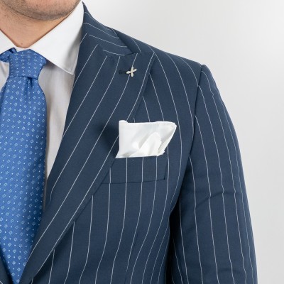 Abito monopetto blu gessato... 2