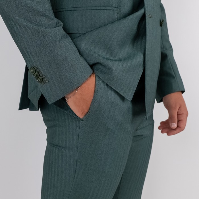 Abito doppio petto - spigato verde