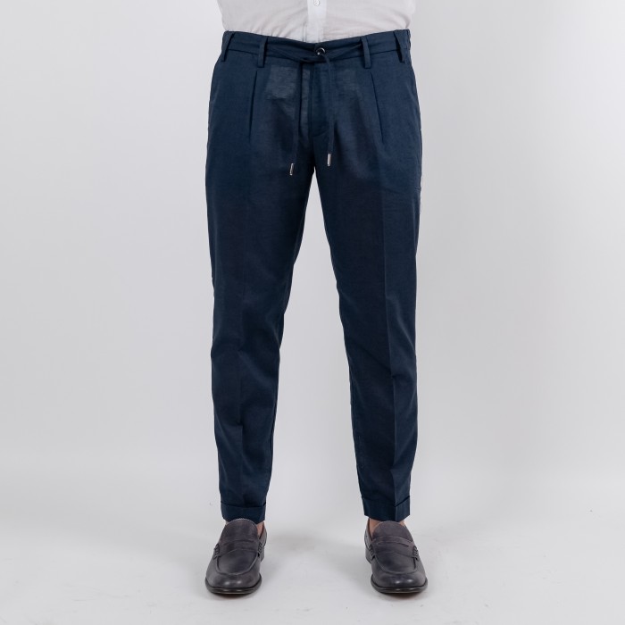 Pantalone in puro lino - Blu