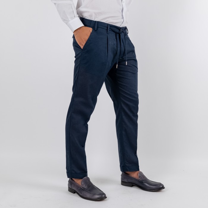 Pantalone in puro lino - Blu