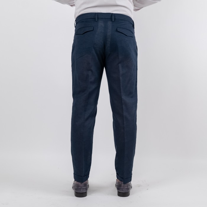 Pantalone in puro lino - Blu