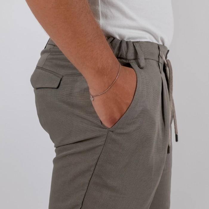 Pantalone in puro lino - Verde