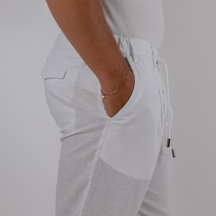 Pantalone in puro lino - Bianco