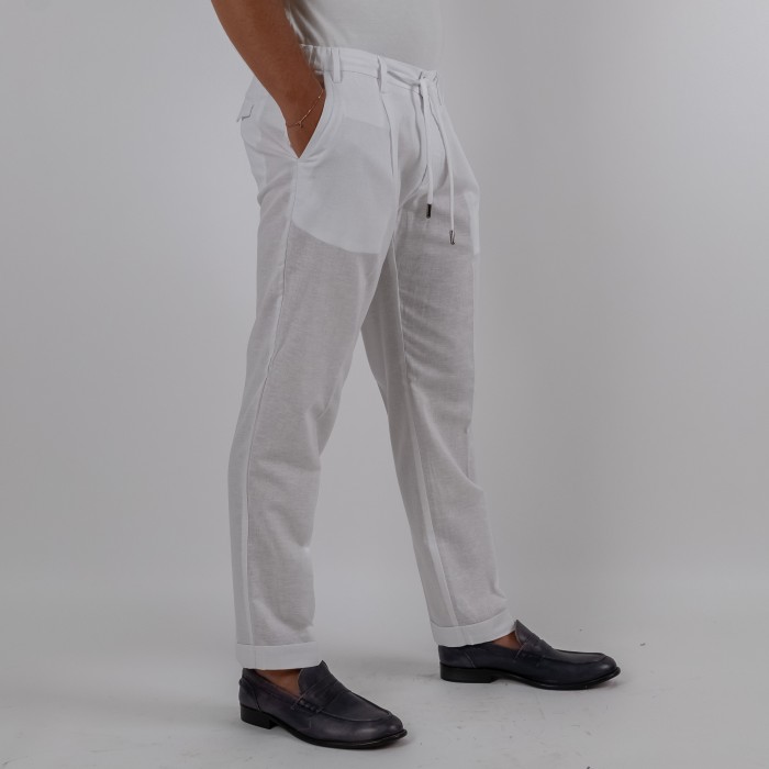 Pantalone in puro lino - Bianco
