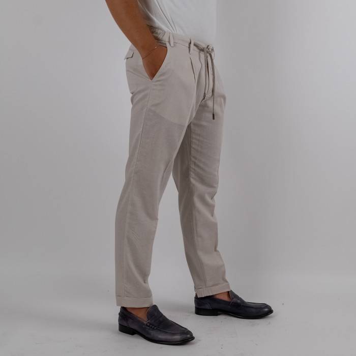 Pantalone in puro lino - Beige