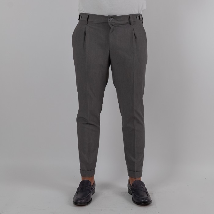 Pantalone una pince  - Grigio medio