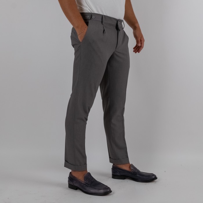 Pantalone una pince  - Grigio medio