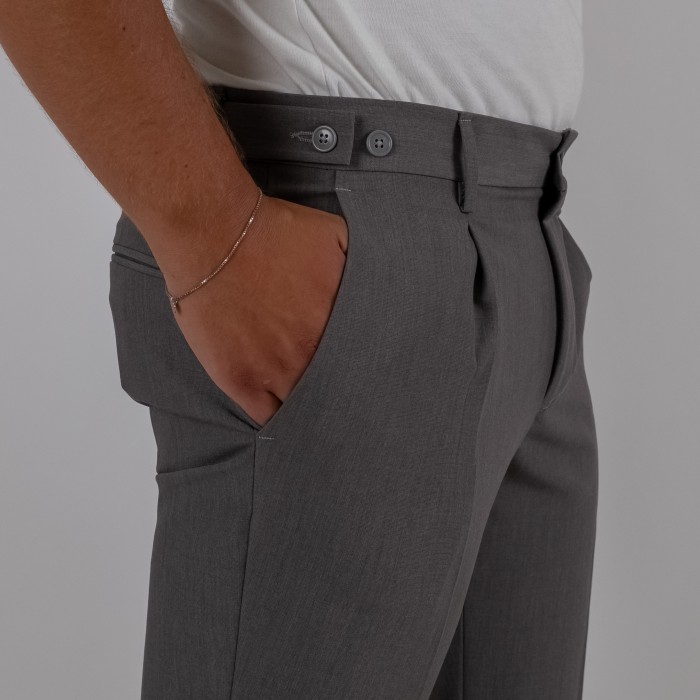 Pantalone una pince  - Grigio medio
