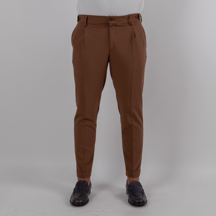 Pantalone una pince - Moro